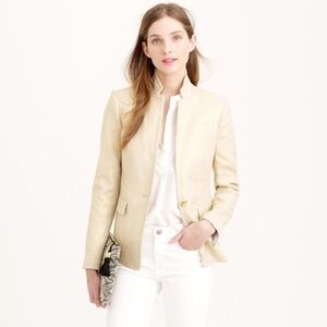 J. Crew Regent Blazer In Metallic Linen Size 4